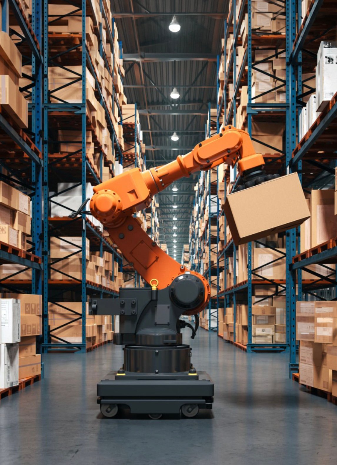 Warehouse robotics moving packages